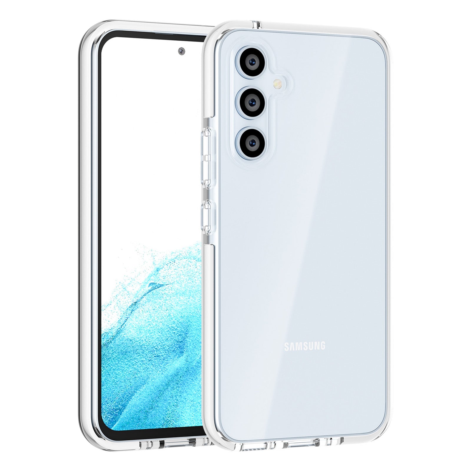 For Samsung Galaxy A34 5G Bi-color Clear Back Cover Combo Soft TPU TPE Frame Drop-proof Protective Phone Case For Samsung Galaxy A34 5G Bi-color Clear Back Cover Combo Soft TPU TPE Frame Drop-proof Protective Phone Case